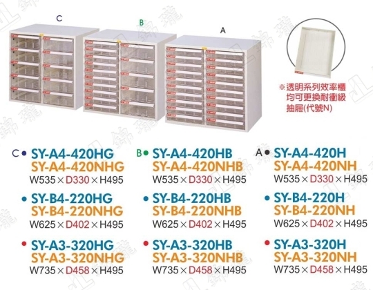 SY-A4-420桌上效率櫃