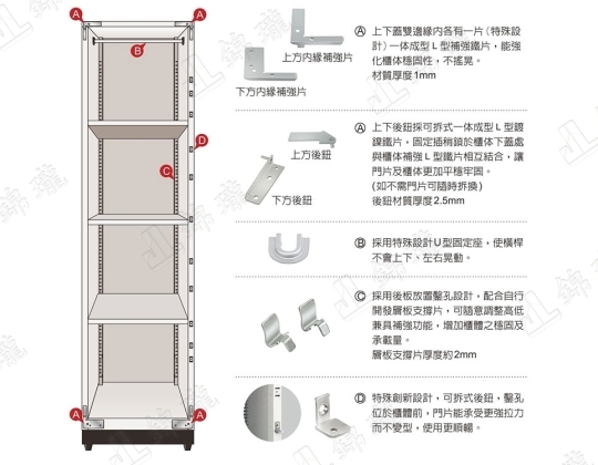 新型多用途收納置物櫃KH-393