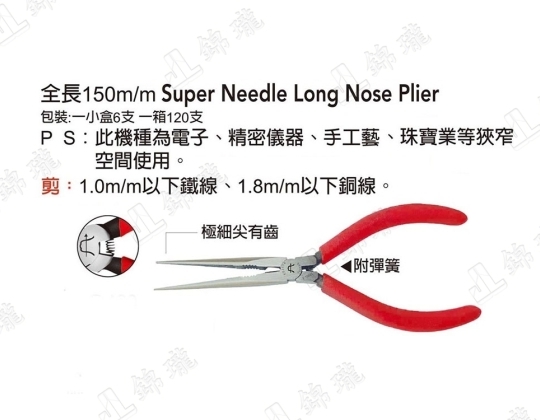 F-106AS極細有齒電子精密剪嘴鉗