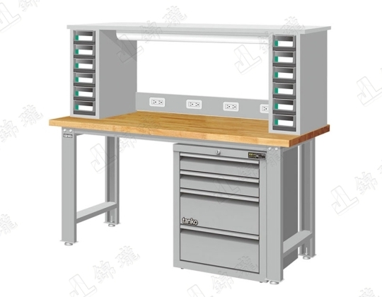 WBS標準桌-上架+零件箱+插座+燈具