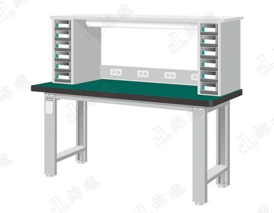 WA重型桌-上架組+零件箱+插座+燈具